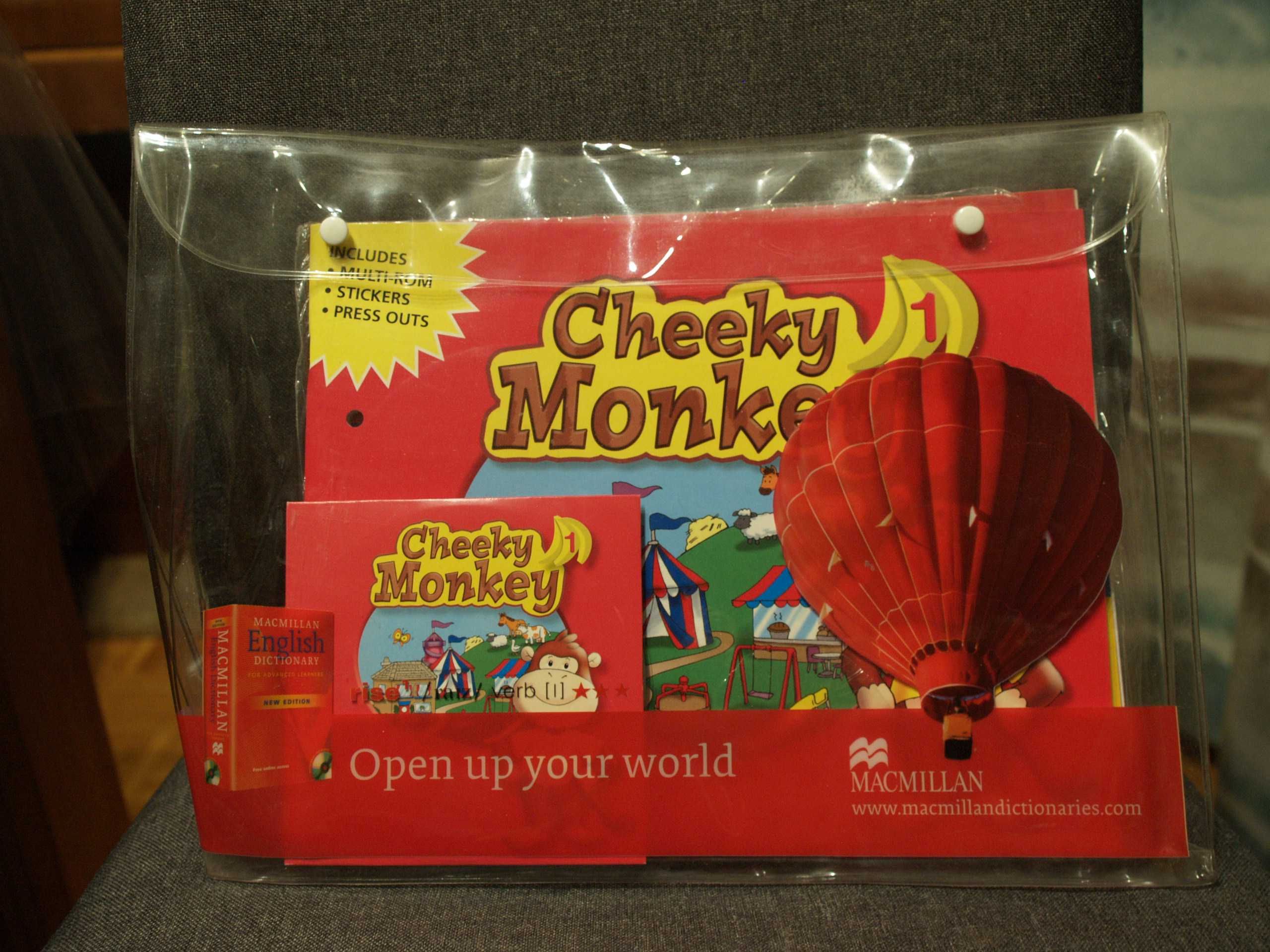 Cheeky monkey 1, podręcznik, multi-Rom, naklejki, wycinanki, Macmillan
