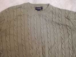 Sweter męski bawełna XXL oliwkowy