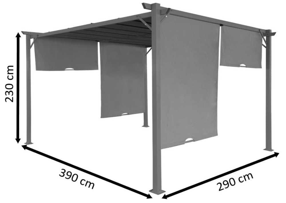 PERGOLA TARASOWA Ogrodowa STALOWA Sevilla 3x4m Pawilon, Altana, Duża.