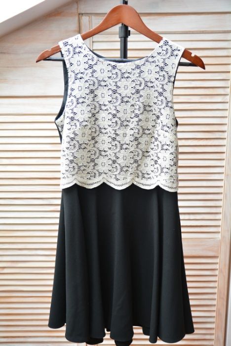 River Island 36 czarno-biała Sukienka