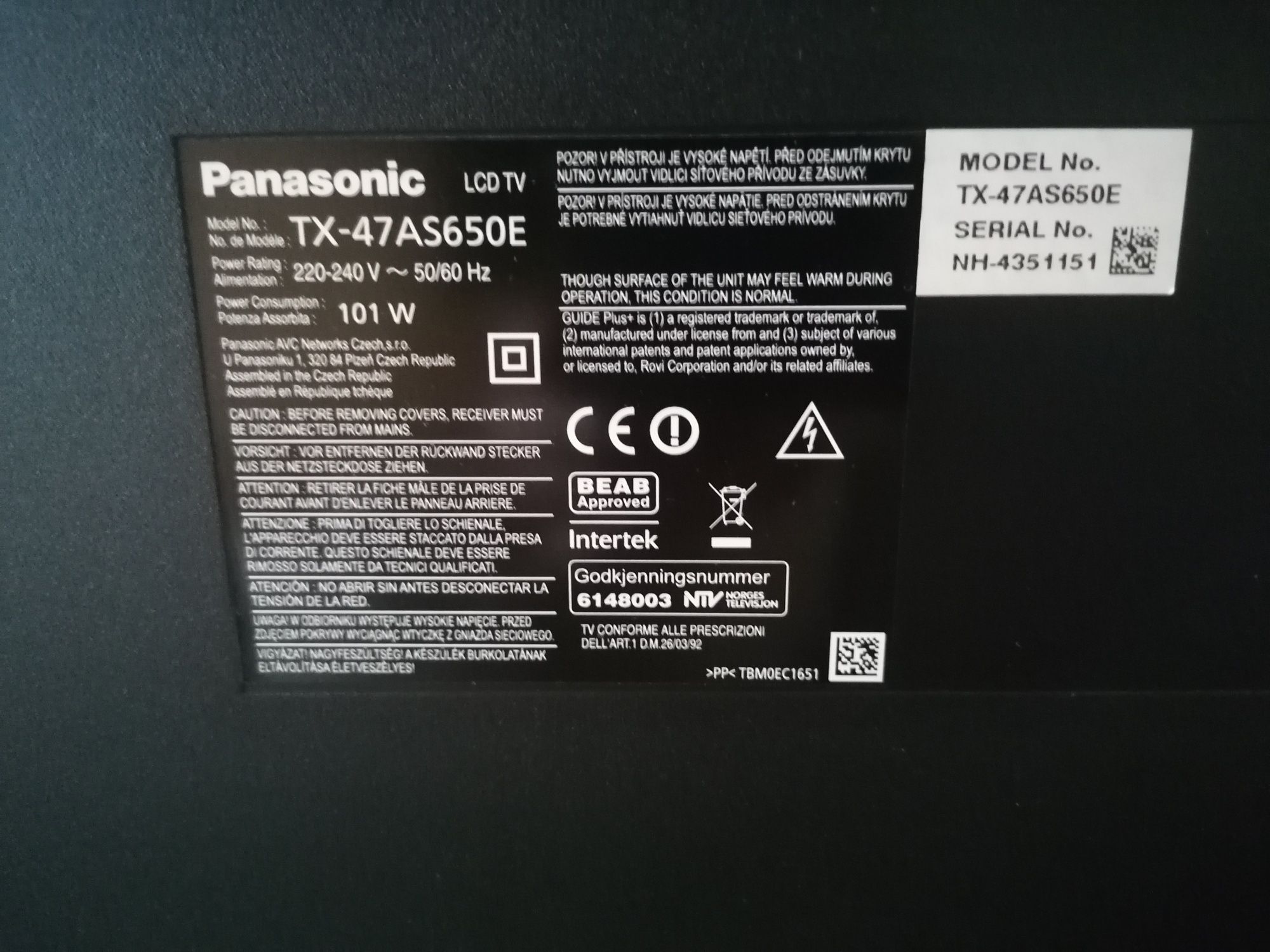 panasonic tx-47as650e