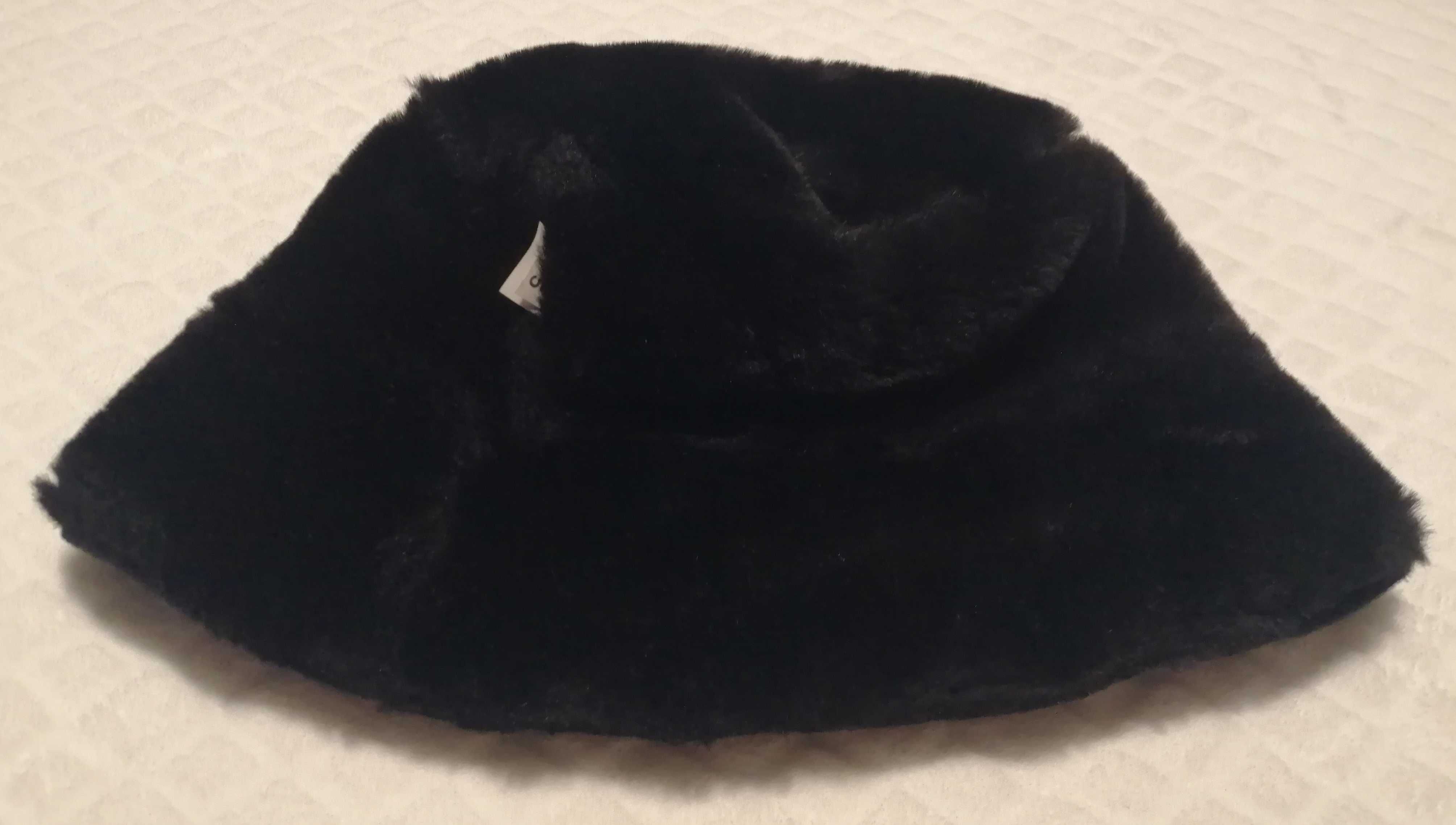 Czapka zimowa, czarna, 56cm, kapelusik, beret (Odzież, Kostiumy)