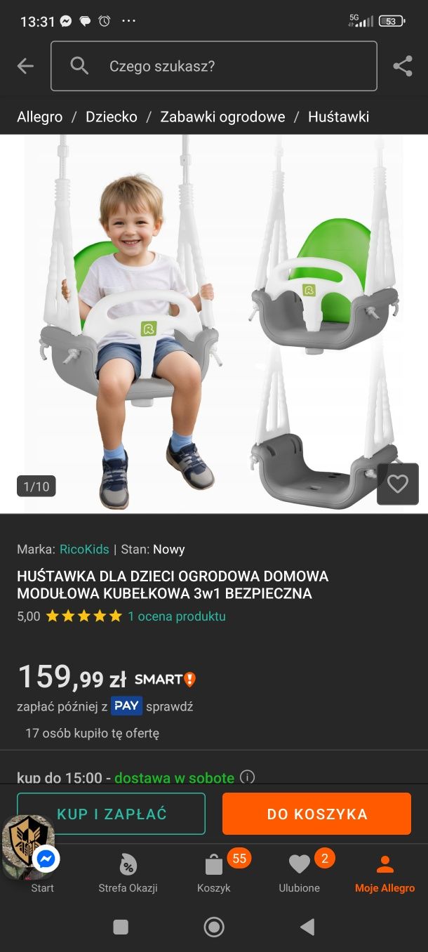 Huśtawka dla dziecka