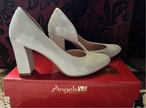 Туфли кожаные белые на каблуке Angels Vi