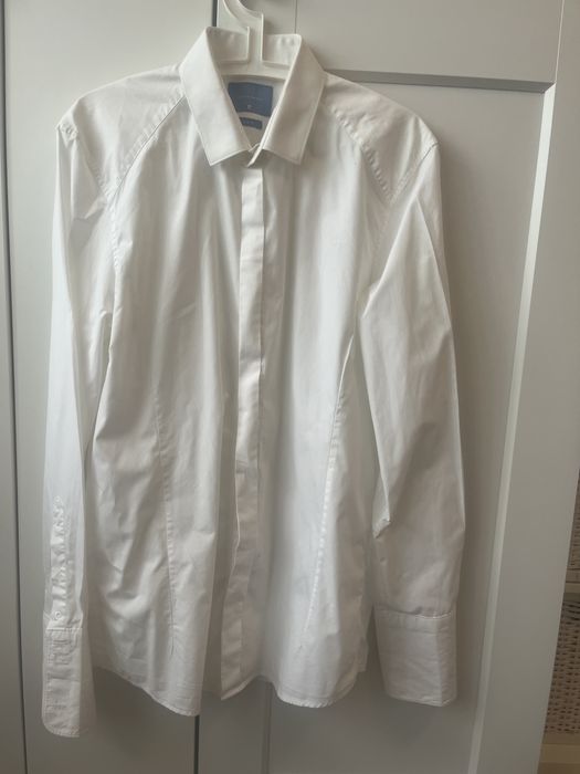 Biała eleganckamęska koszula Pierre Cardin