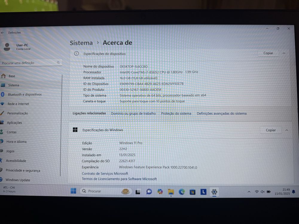 Lenovo ThinkPad T490 Intel Core i7-8565U/16GB/512GB SSD/14" como Novo