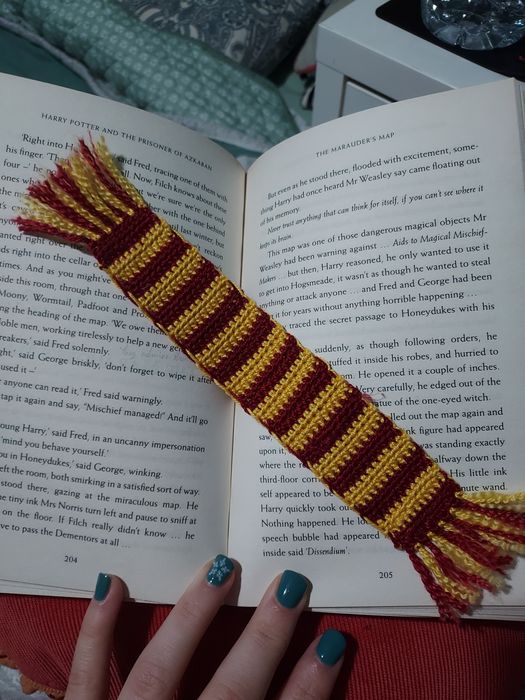 Marcador de Livro - Gryffindor - Harry Potter - Crochet