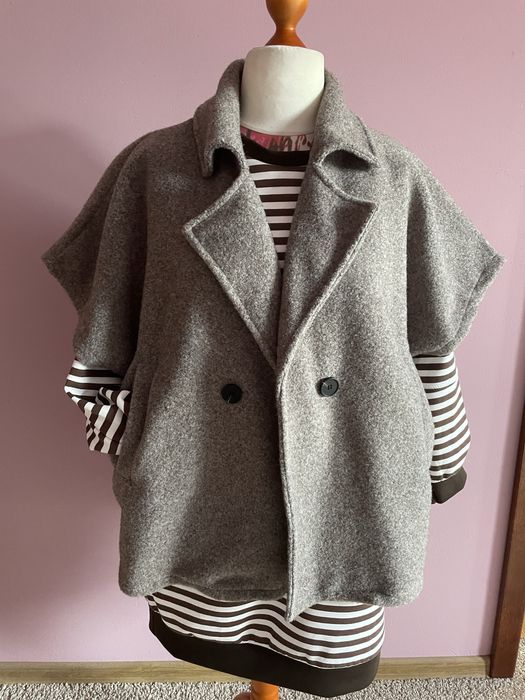 Cudna ciepła kamizelka w kolorze fango 42/44/46 oversize