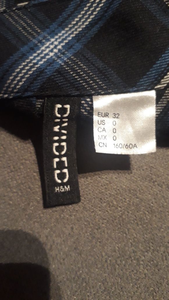 Spódniczka w kratę H&M rozm. 32 granatowa plisowana