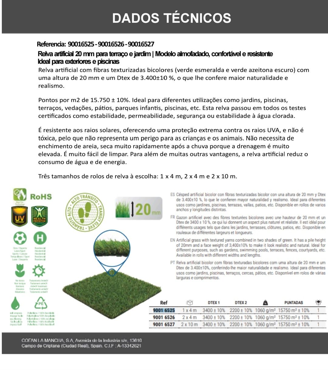 Relva Artificial com Aparência Natural - 7 Anos Garantia