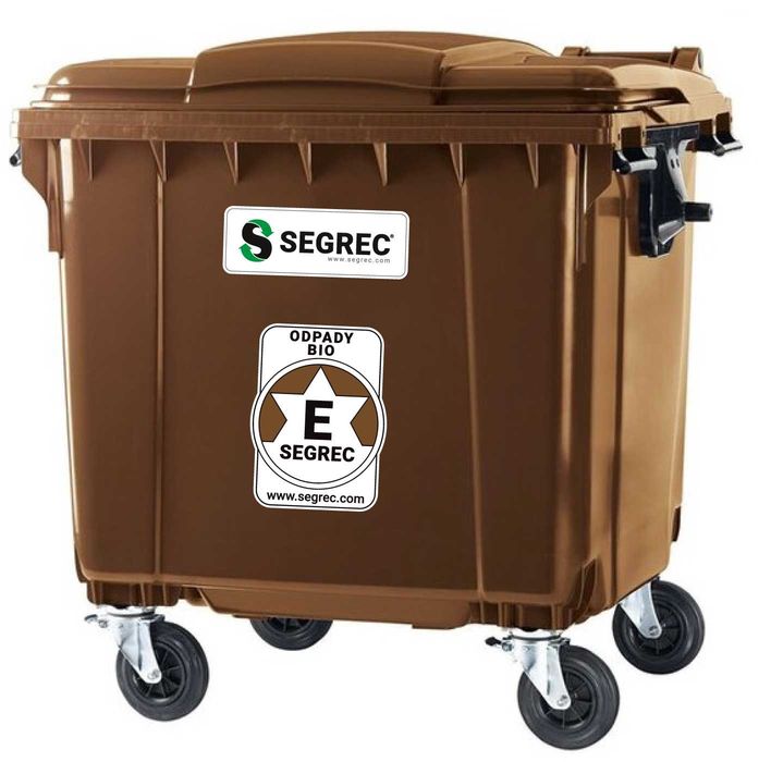 SEGREC Zestaw 4 Kosze 1100L Classic Bio (Niebieski/Zielony/Żółty/Brąz)