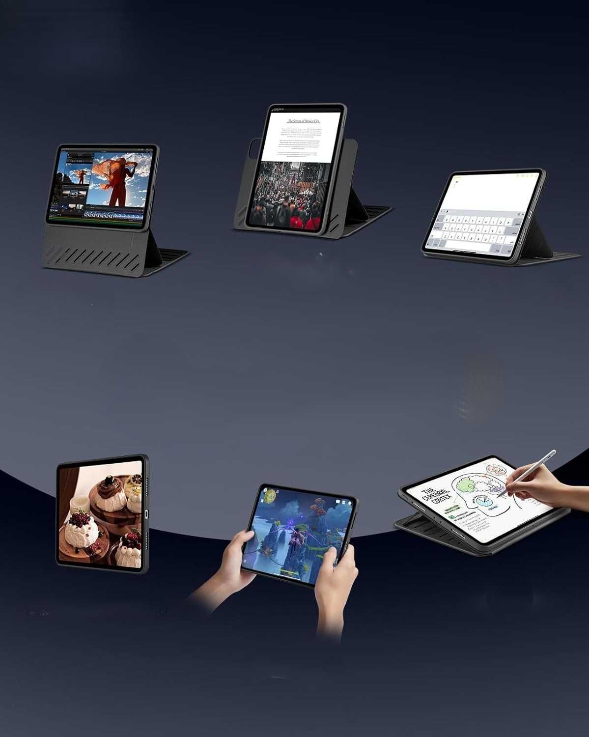 ESR Etui iPad Pro 11" 2018–2022, magnetyczne, regulowany stojak