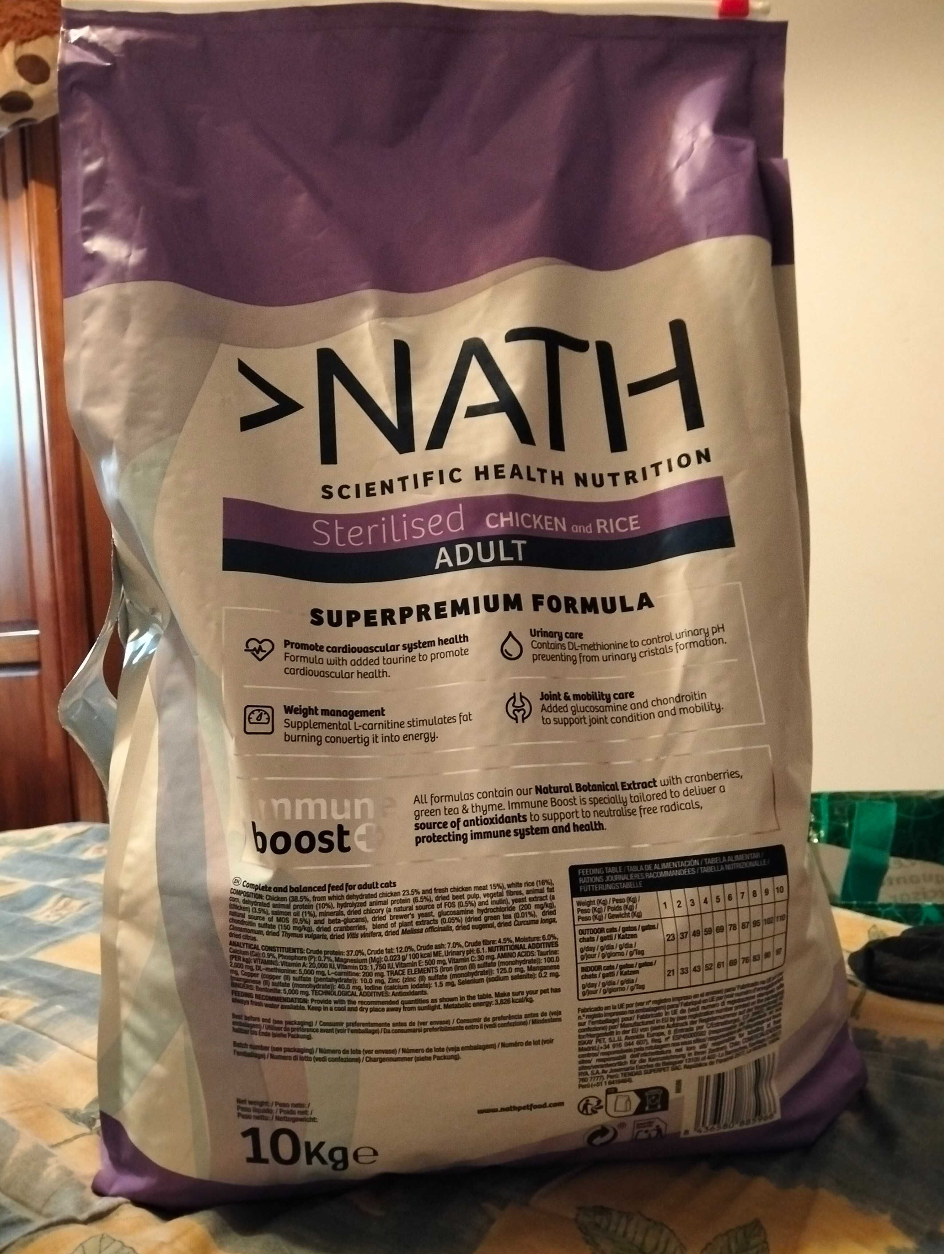 Ração Nath para gato esterilizado de Frango e Arroz, 10kg