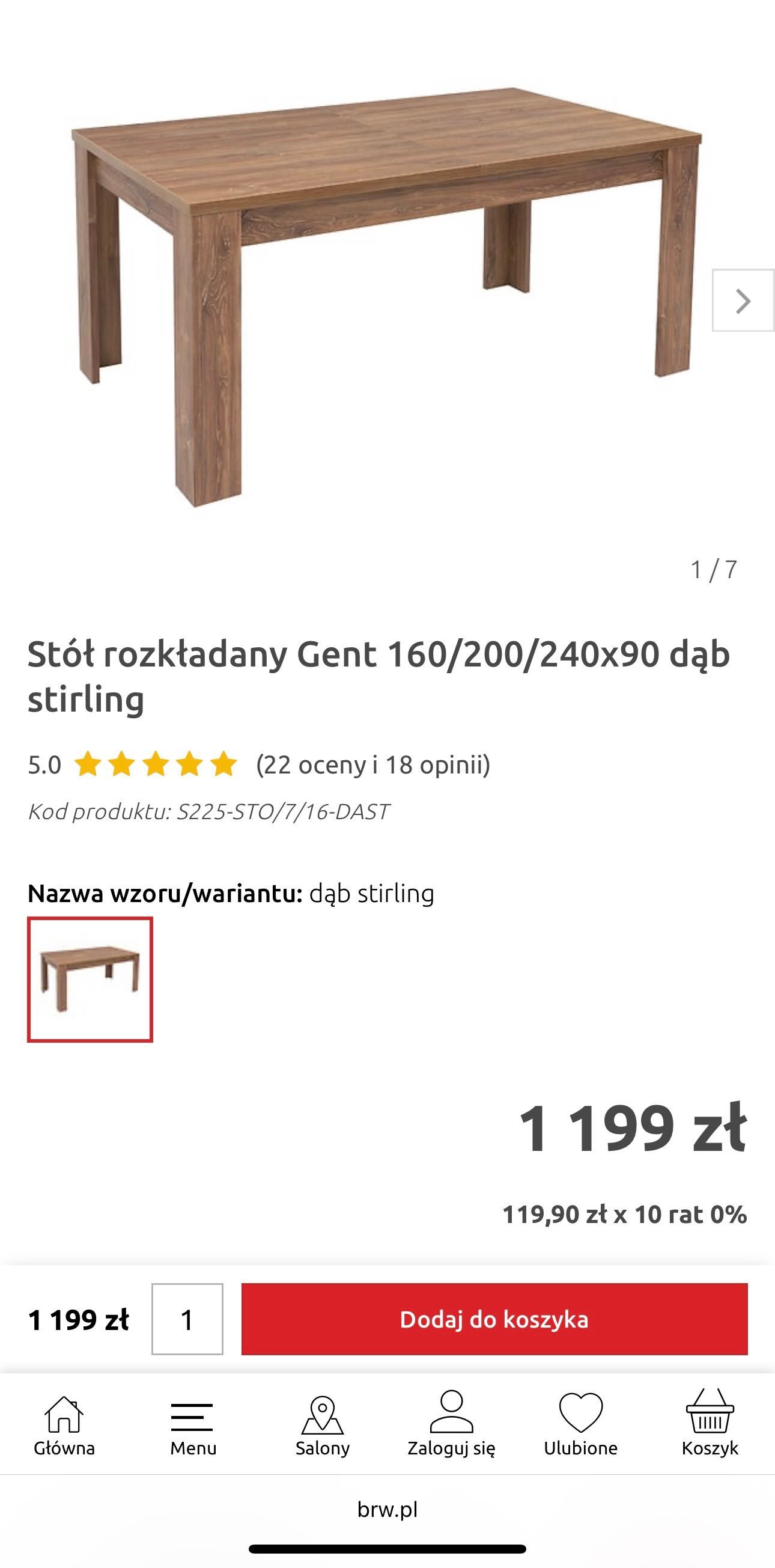 Stół rozkładany i szafka RTV Dąb stirling