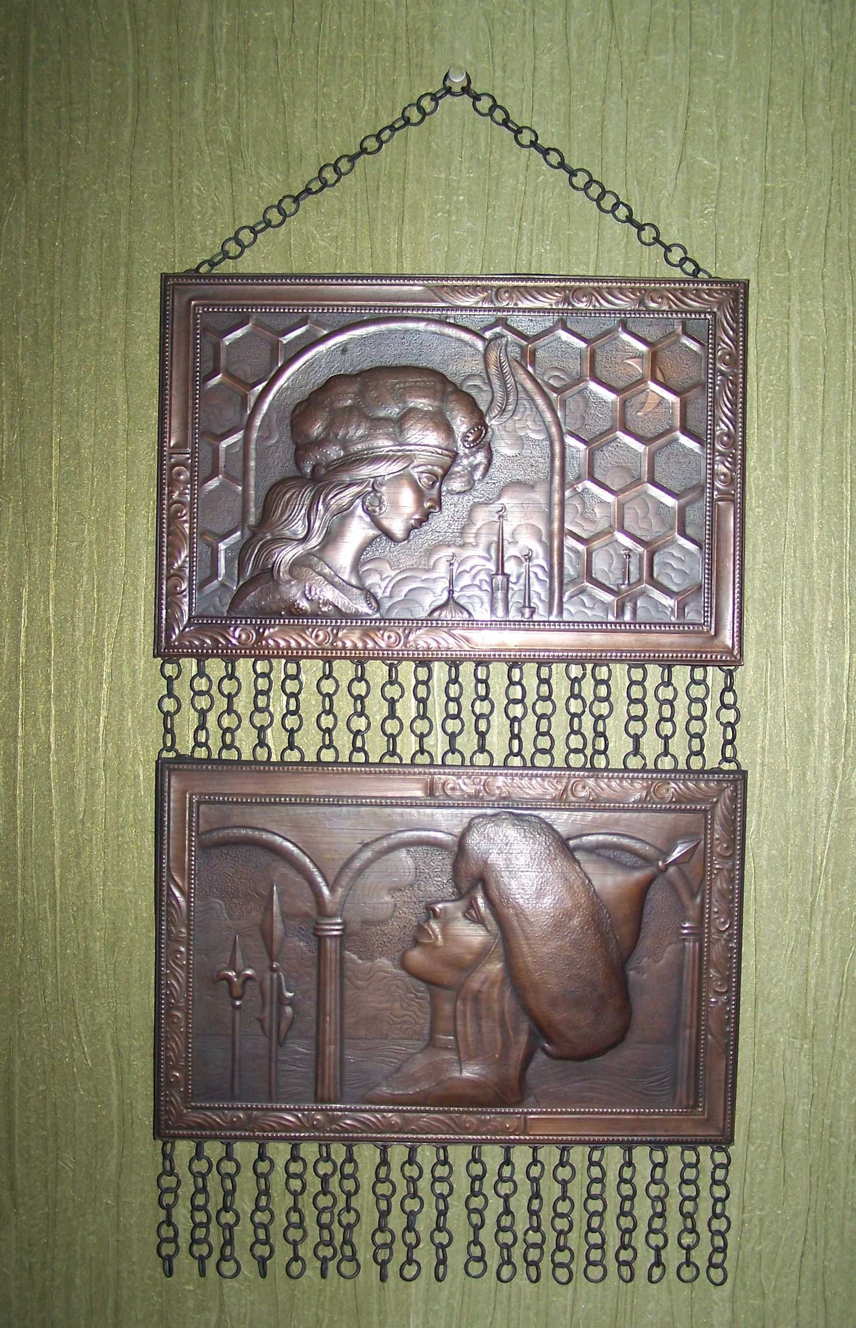 Винтажная чеканка по меди "Тахир и Зухра" СССР, 1976