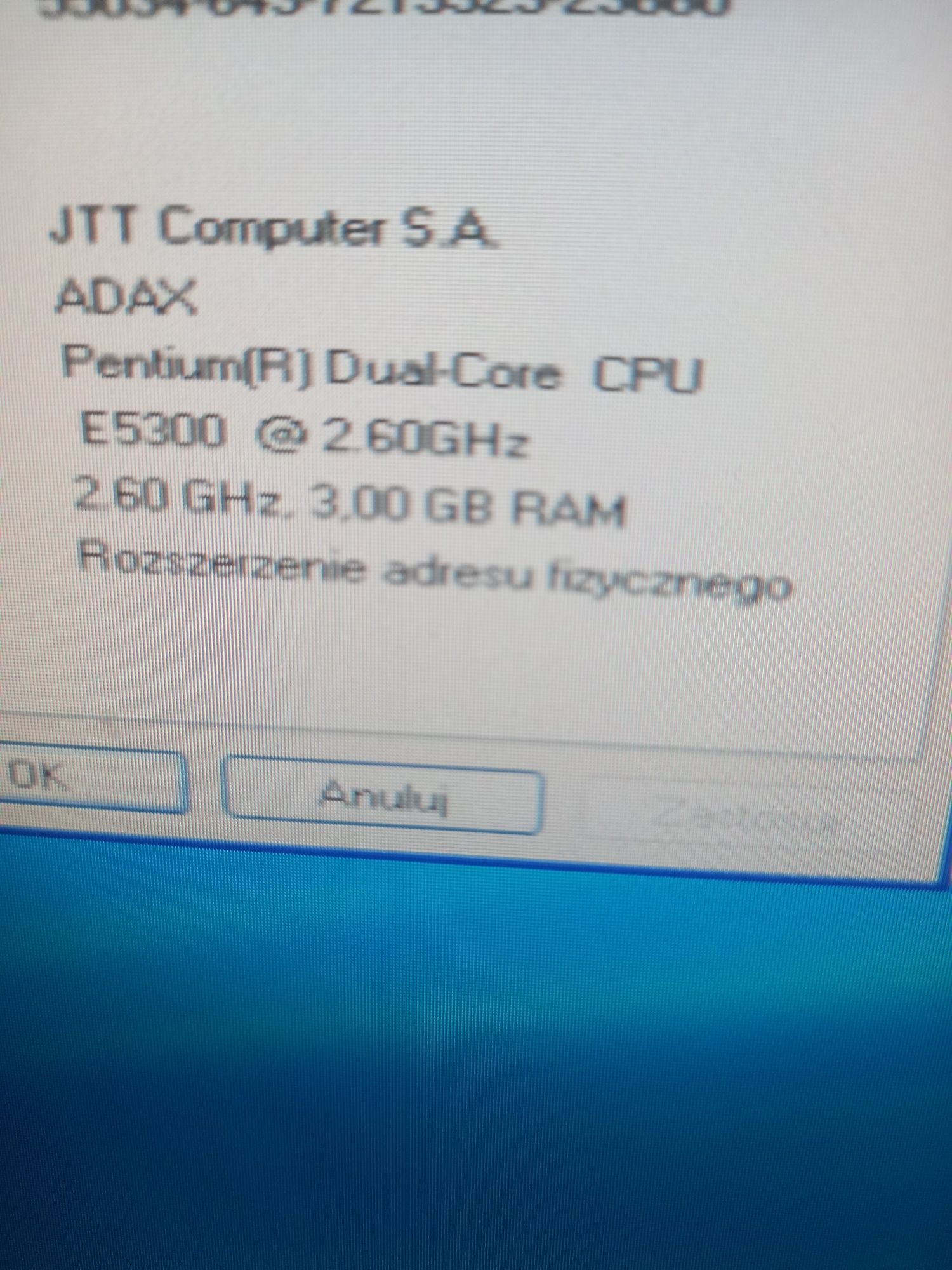 Komputer stacjonarny 2x2.6ghz, 4gb ramu, dysk 280gb sata, nvdia gt630