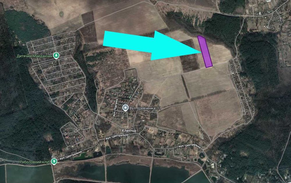 Хлепча Діброва Теремки -30км Ділянка 2,8Га під житлове 02.01