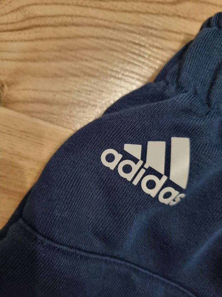 Spodenki bawełniane Adidas XS 34 granatowe z kieszeniami