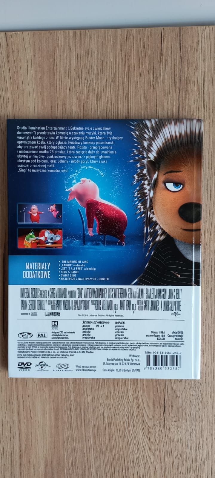 Sing płyta DVD z książeczką film dla dzieci