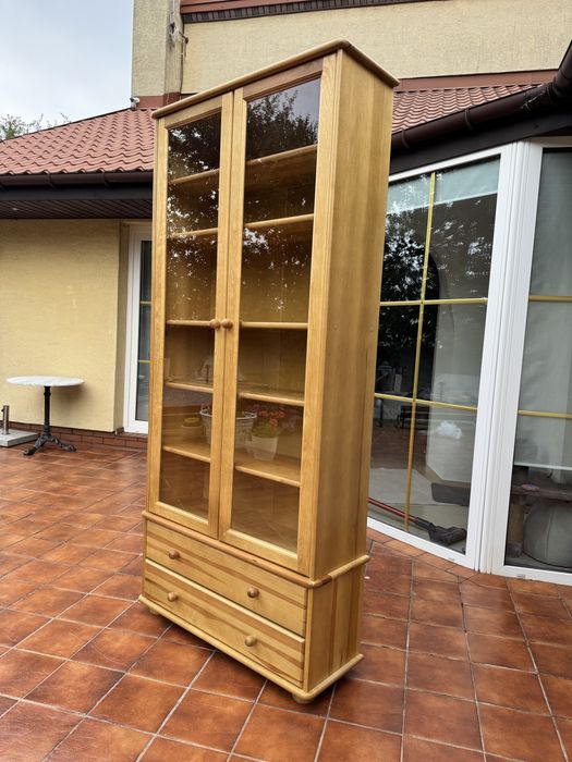 Witryna drewni stylowa półki regał kredens szafka szafa etażerka komod