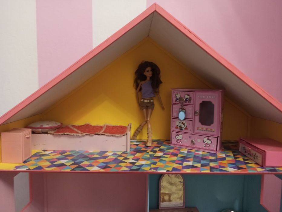 Domek dla lalek Barbie z meblami jedyny taki hand made