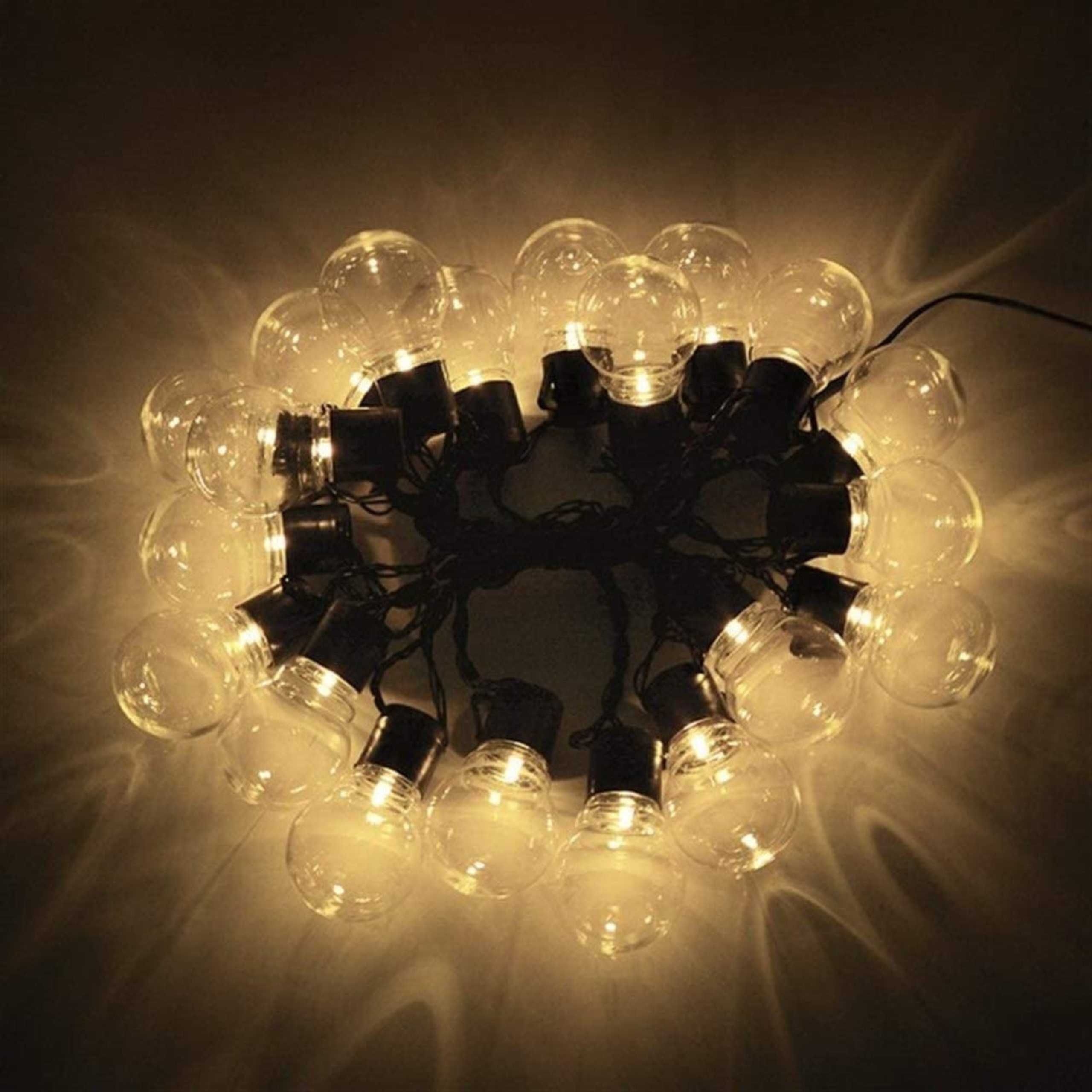 Lampki Solarne LED GIRLANDA Ogrodowa Świetlna 20x ŻARÓWKA Kulki Taras
