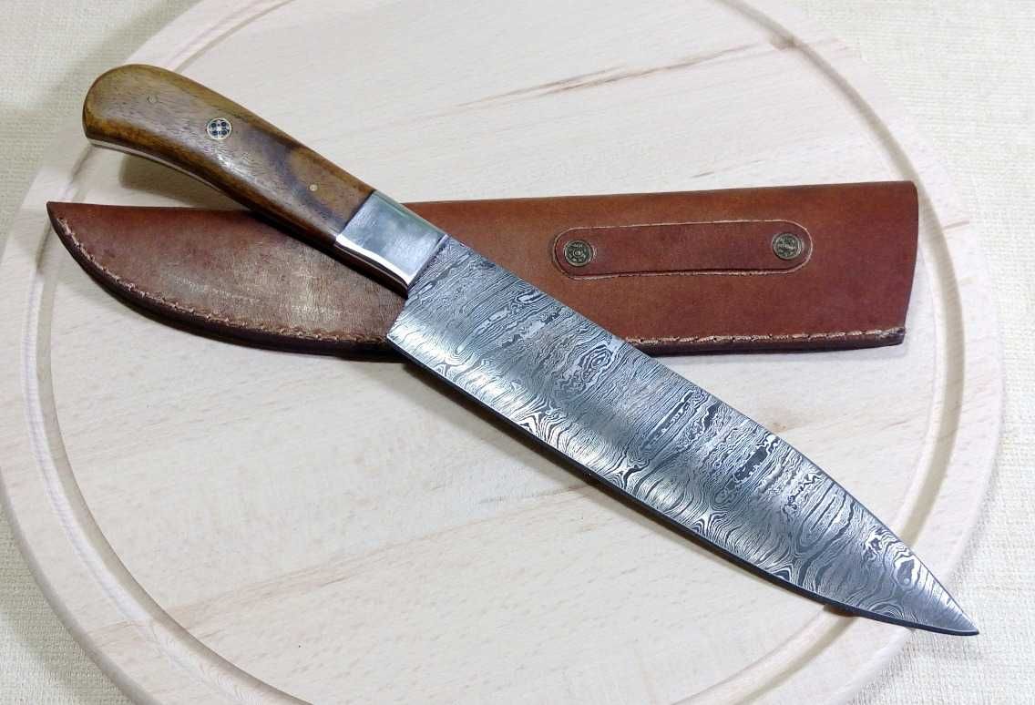 Кованый нож шеф-повара ручной работы из дамасской стали Пакистан