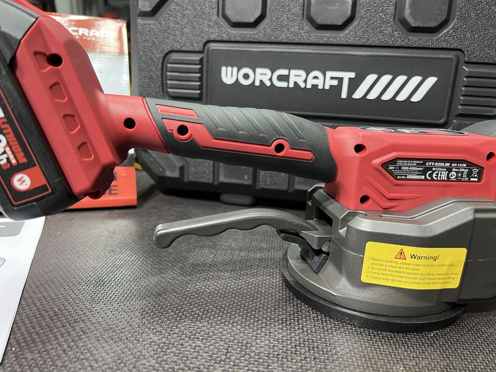 НОВИНКА! Виброприсоска для плитки WORCRAFT CTT-S20LiM До 60 кг Ø123 мм