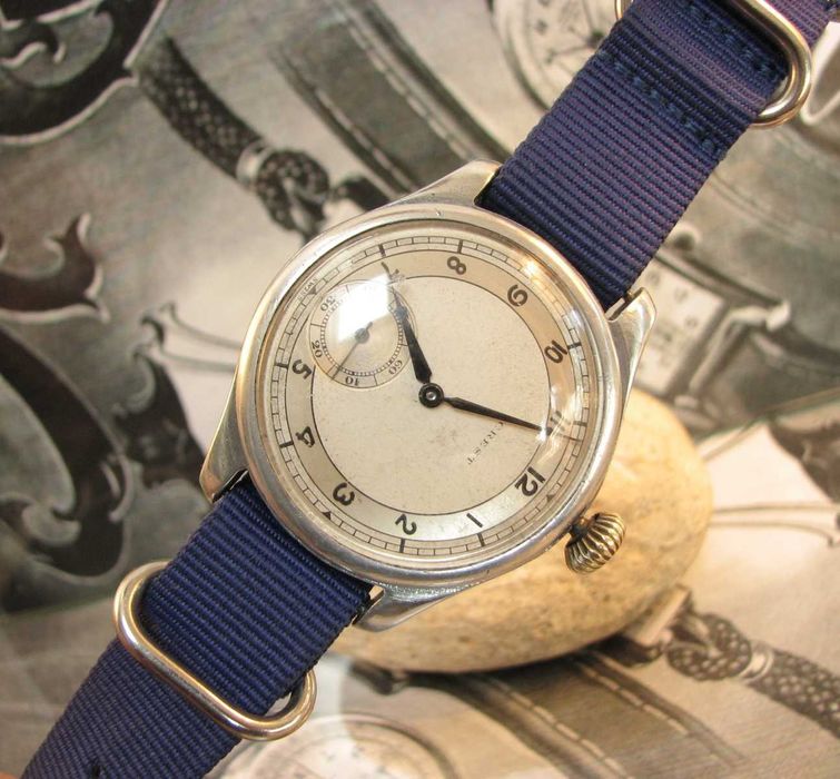 Rzadki zegarek WW2 CREST ALPINA GRUEN  system NN BIG Swiss. Pasówka.