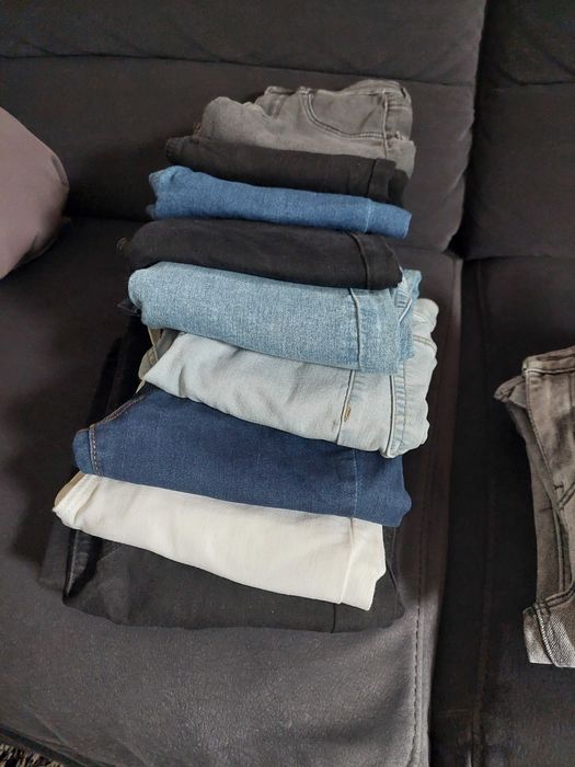 Lote de 9 calças skinny cintura subida