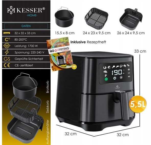 Frytkownica beztłuszczowa 1700W 5,5 L