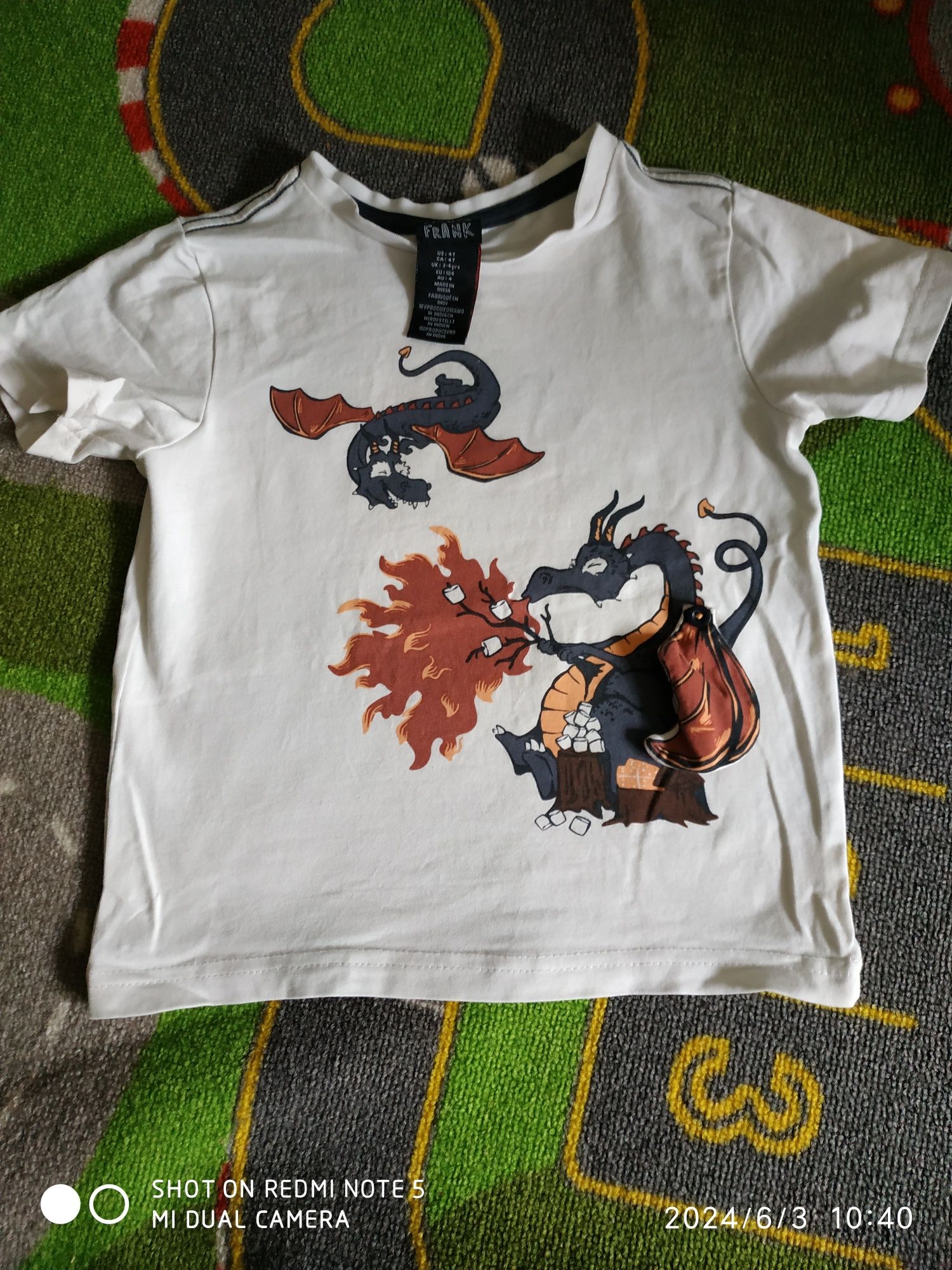 3w1 zestaw  Dres koszulka smok nietoperz 104 przebranie Halloween