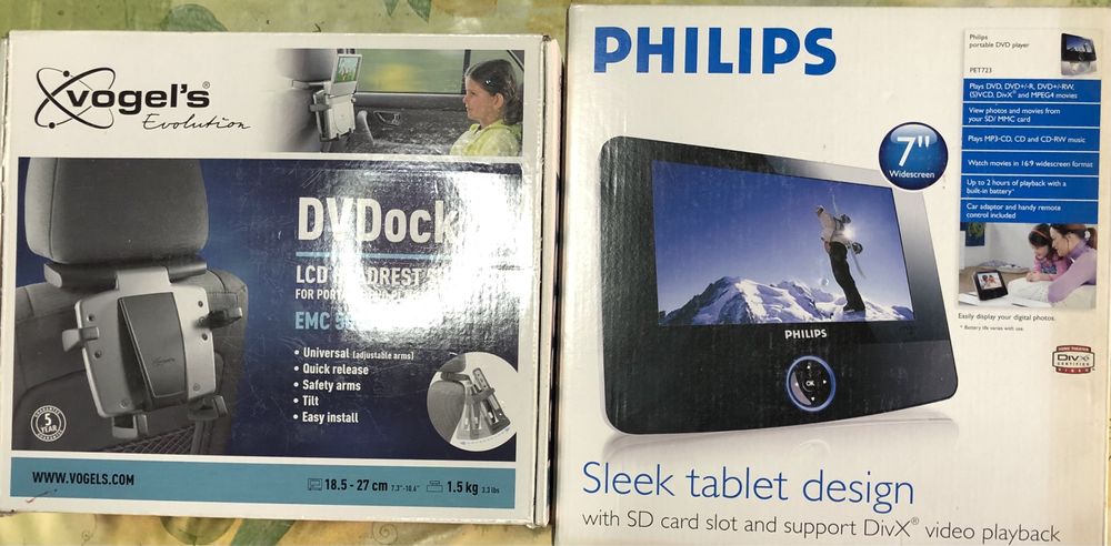 Tablete philips 7” mais suporte para banco do carro