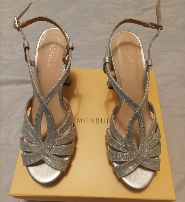 Sandały damskie srebrne
