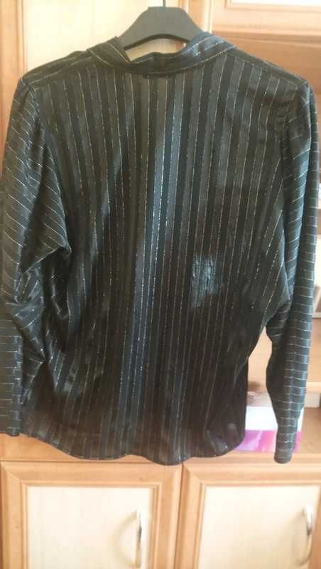 Czarna bluzka koszula zapinana na guziki 2XL/3XL
