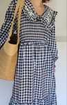 Sea New York Bawełniana sukienka w kratkę vichy gingham