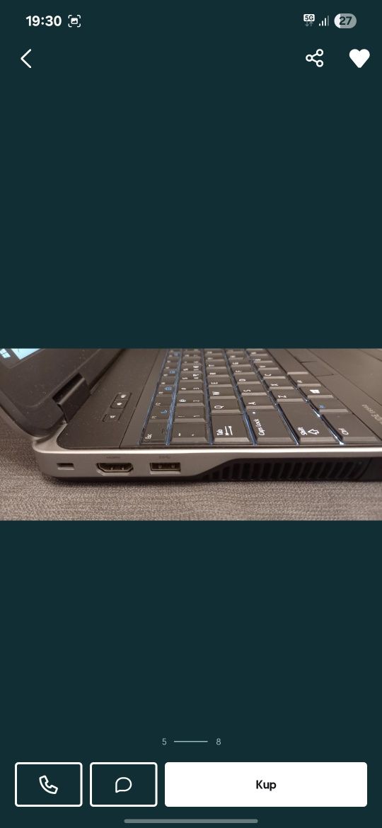 Laptop Dell E6540, I5-4310M 2,7GHz, Ram 8GB, SSD 240GB, WIN 10, Mysz