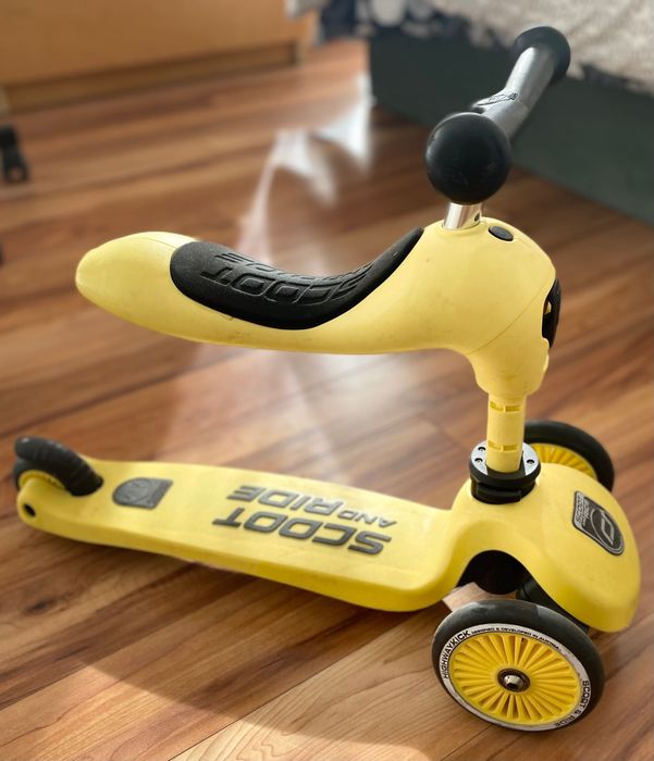 Trotinete criança Scoot and Ride 2 em 1 amarela