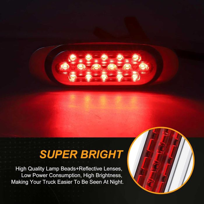 Ourbest Boczne światła obrysowe 16 diod LED 24 V 2 szt.