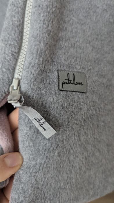 Ponczo samochodowe patulove, dla dziewczynki szaro-różowe króliczek bu