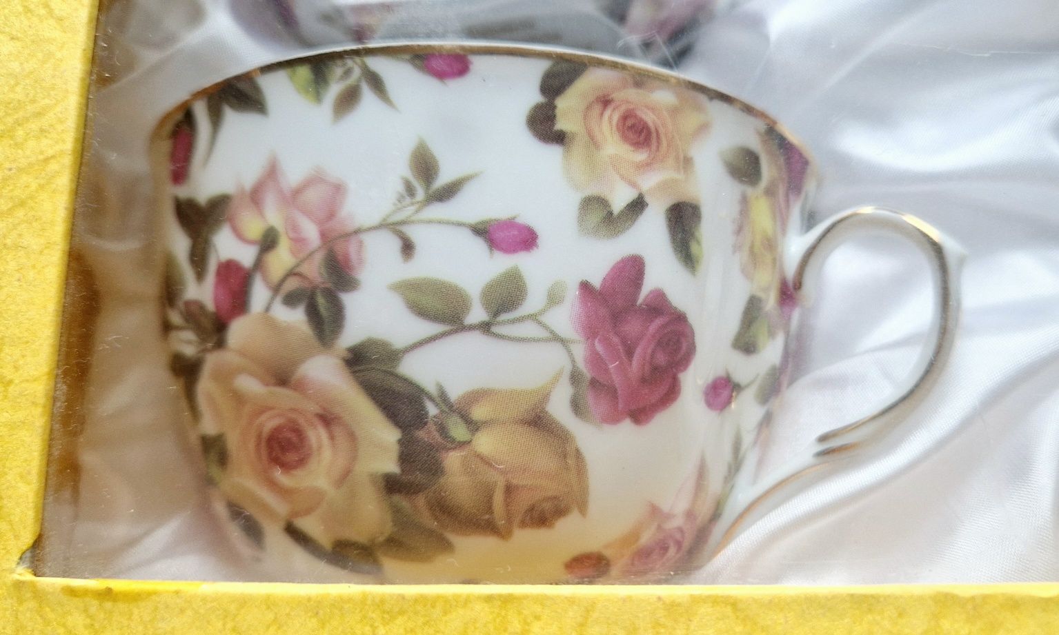 YAMASEN 24 Gold Japan Fine Porcelain komplet filiżanki z talerzykami