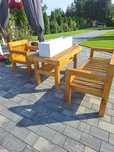 Zestaw mebli ogrodowych drewniane tarasowe balkon pergola, huśtawka