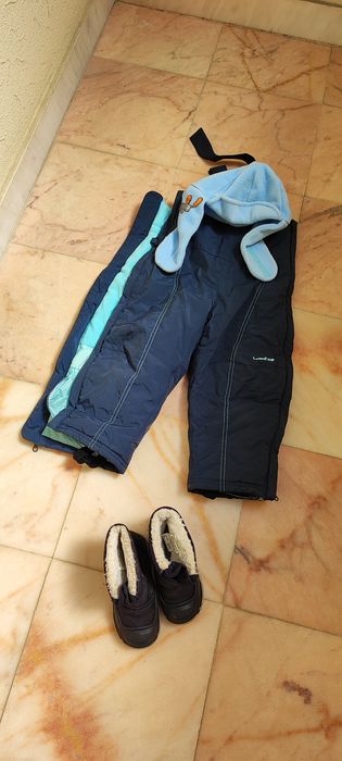 Fato neve, botas , gorro para criança, 3 anos , como novo