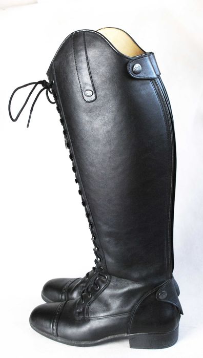 Oficerki jeździeckie skóra full grain sznurowane r. 39/40