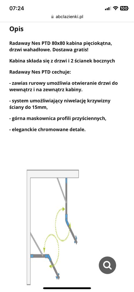 Kabina Radaway nowa