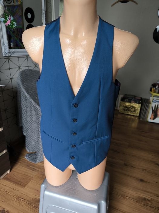 Marc Darcy London kamizelka męska niebieska 36 elegancka