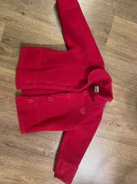 piękny czerwony płaszczyk dla dziewczynki rozmiar 98