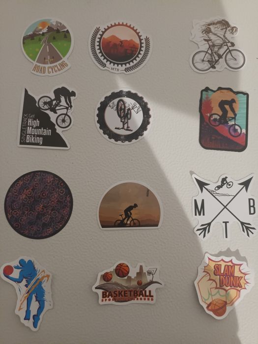 22 stickers de basket e bicicleta