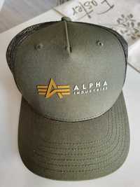 Czapka z daszkiem Alpha Industries Label Trucker Cap - Dark Olive