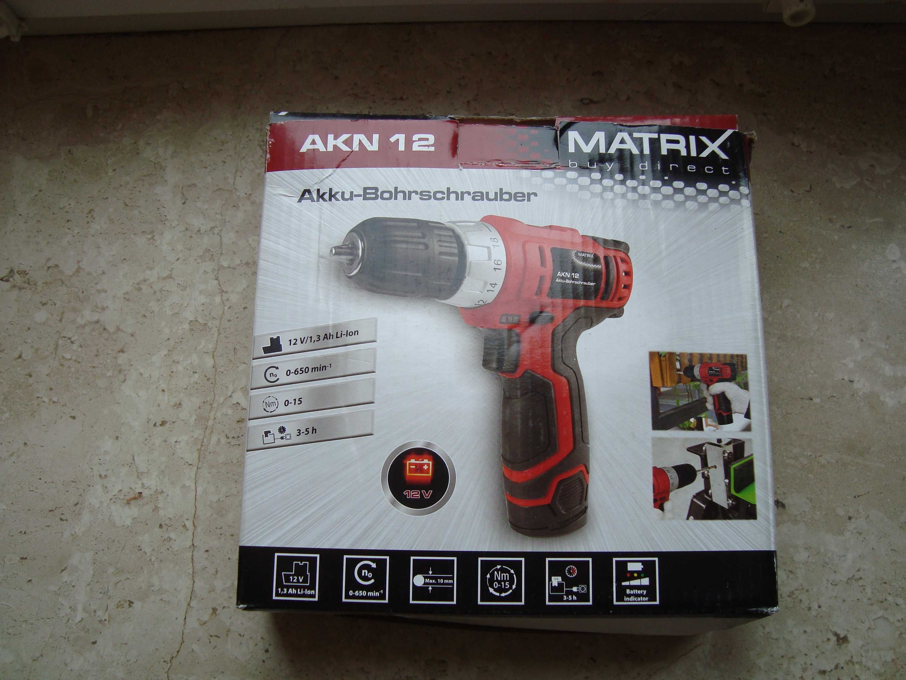 Wiertarko-wkrętarka AKN12 Matrix 12V Li-ion